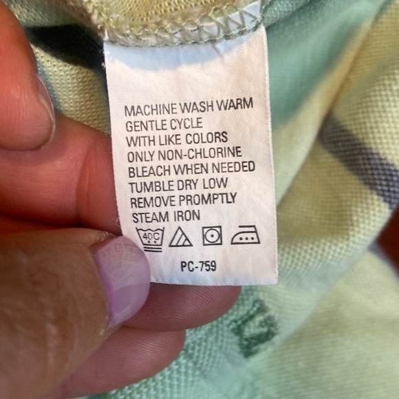 Izod Blue & Green Striped Polo 💕 - Picture 7 of 8